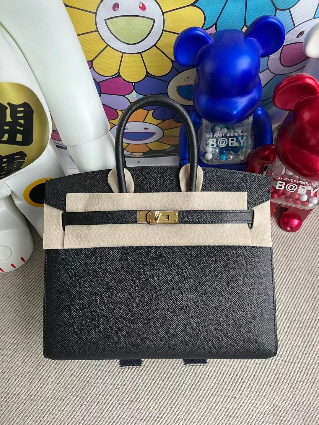 Hermès（爱马仕）Birkin 铂金包 Sellier Epsom 外缝 Ck89 黑色 金扣 25cm