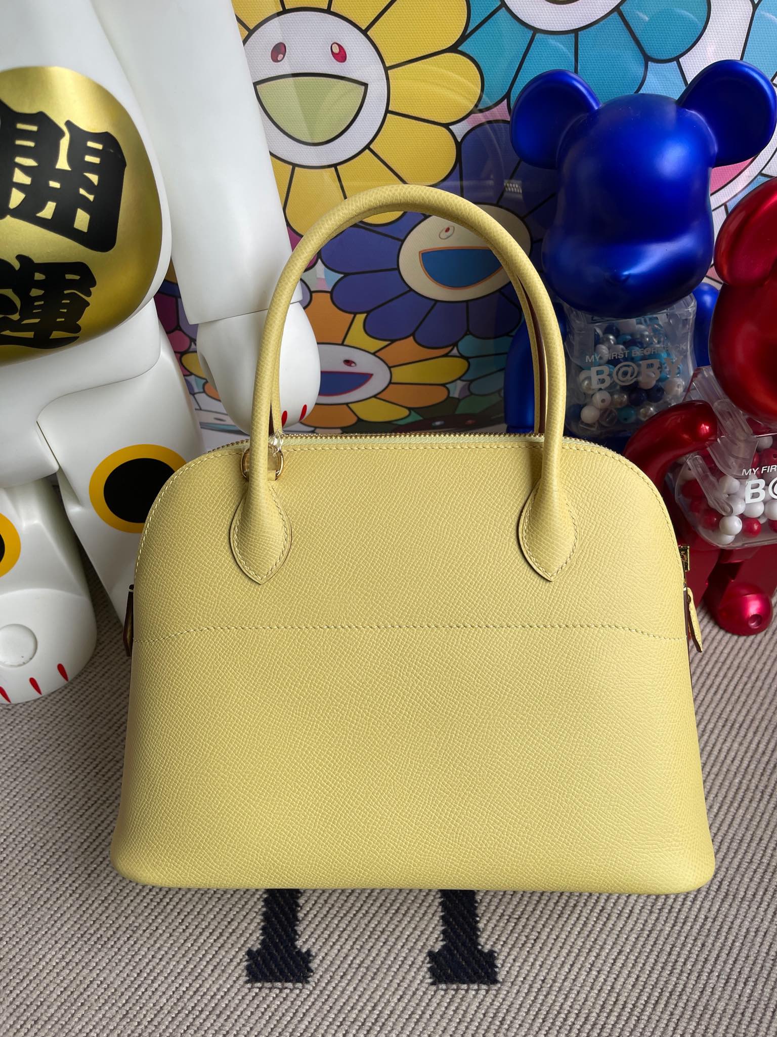 Hermès（爱马仕）Bolide 保龄球包 Epsom C9 鹅蛋黄 金扣 27cm 顶级手缝