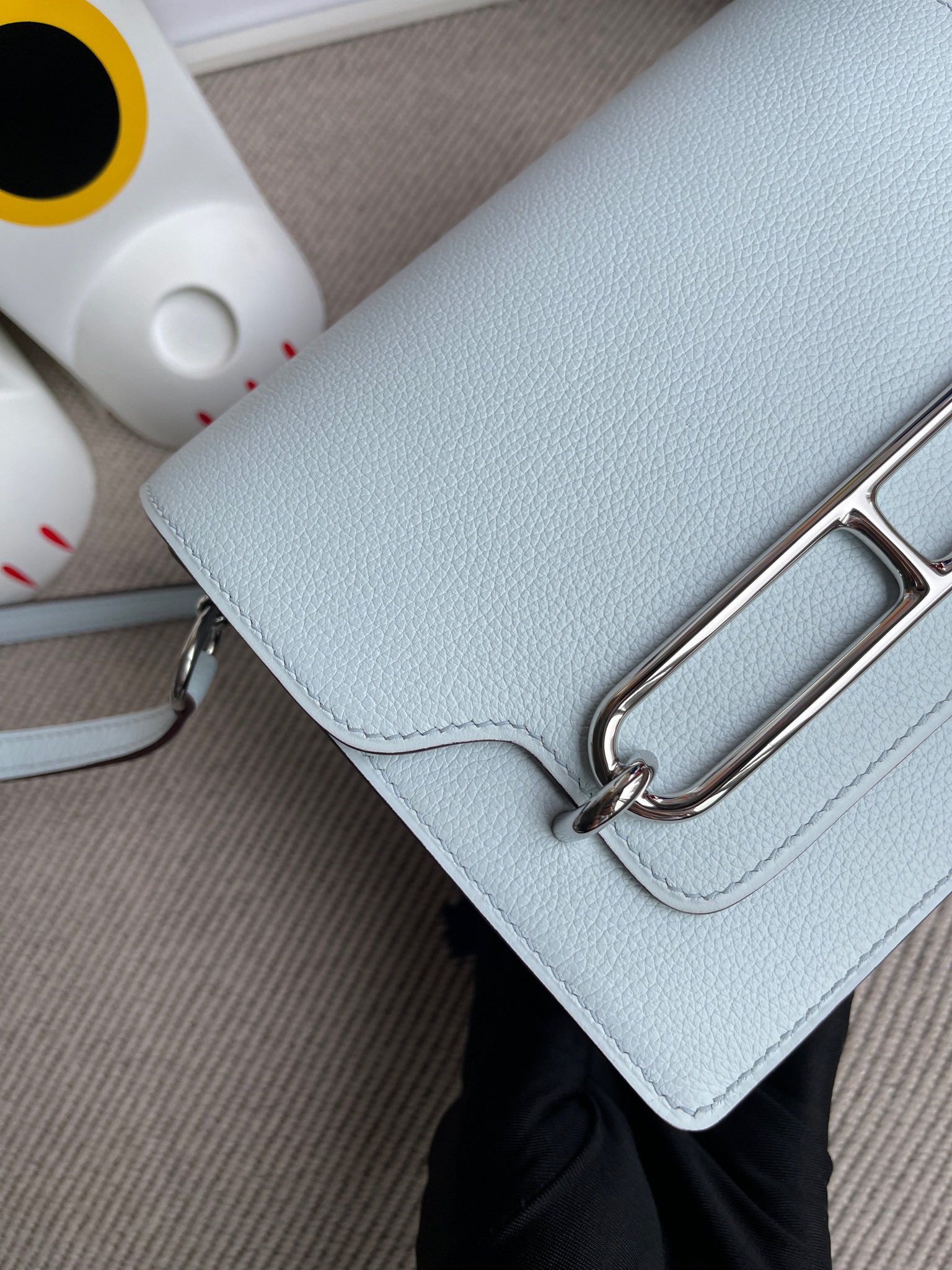 Hermès（爱马仕）Roulis 猪鼻子 Evecolor T0 雾蓝色 银扣 18cm 顶级手缝