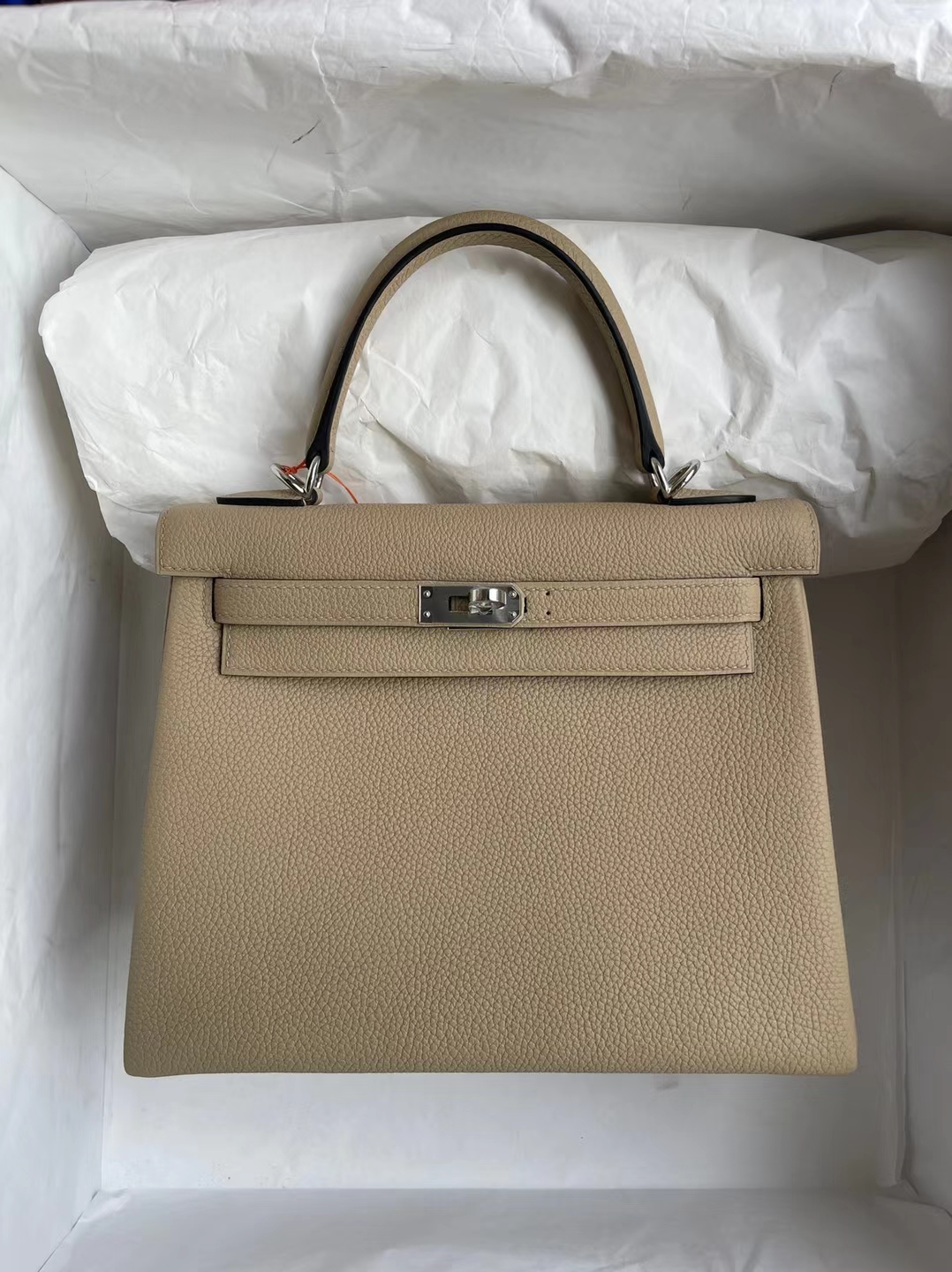 Hermès（爱马仕）Kelly 凯莉包 togo s2 风衣灰 银扣 25cm