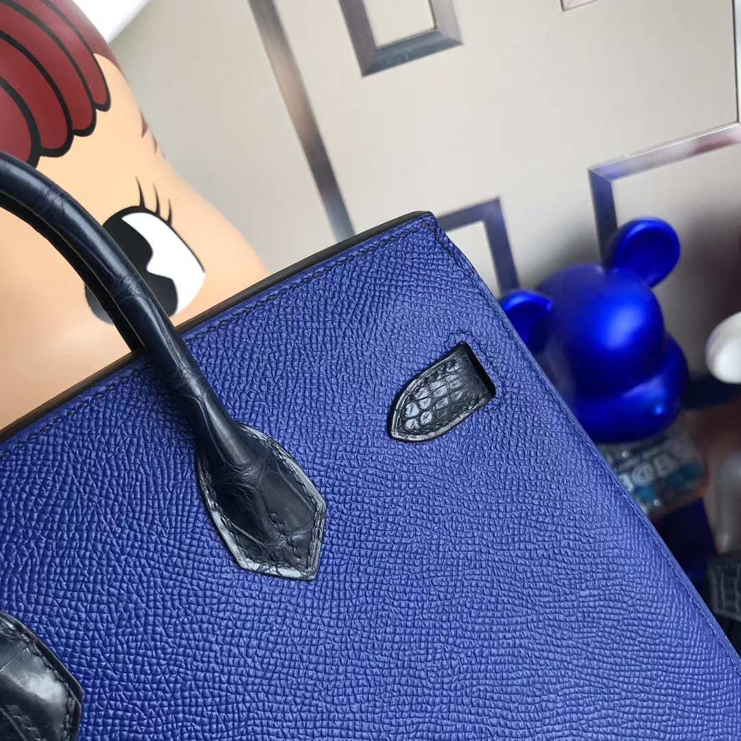 Hermès（爱马仕）Birkin 小房子 Faubourg 蓝色 黑夜 20cm 顶级工艺 全手工缝制