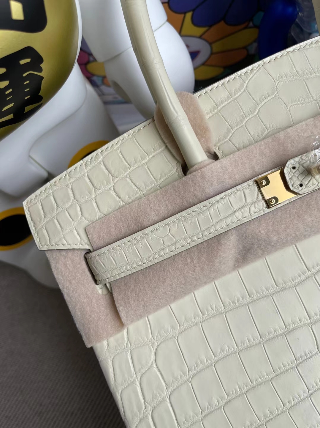 Hermès(爱马仕)Birkin 铂金包 雾面尼罗鳄 8L 奶油白 matte nilo crocodile 金扣 30cm-拉尔森鳄鱼皮具定制 - 爱马仕包包官网 Hermès(爱马仕)Birkin 铂金包 雾面尼罗鳄 8L 奶油白 matte nilo crocodile 金扣 30cm