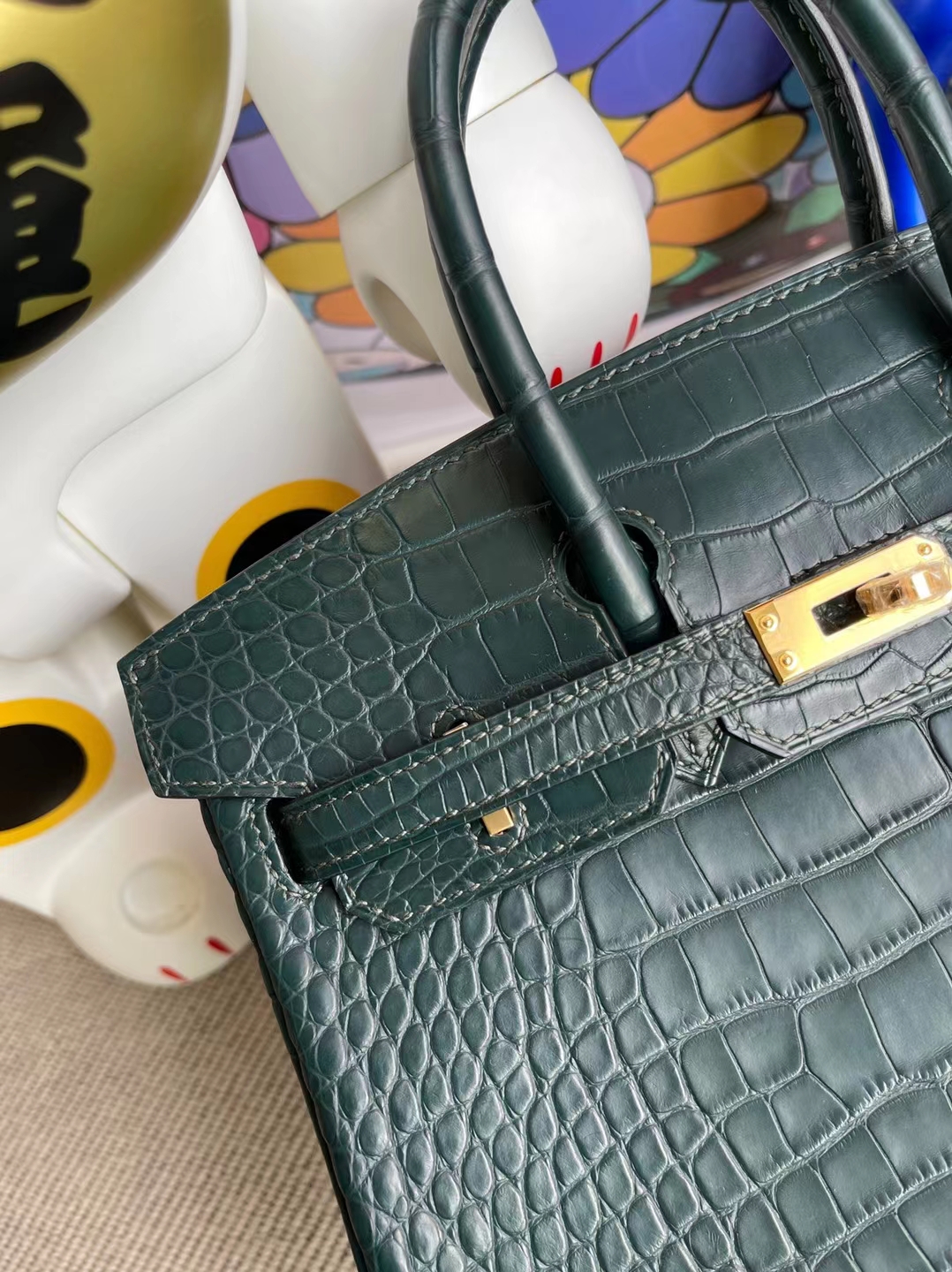 Hermès(爱马仕)Birkin 铂金包 雾面美洲鳄 V0 卢俊绿 matte alligator crocodile 金扣 25cm-拉尔森鳄鱼皮具定制 - 爱马仕包包官网 Hermès(爱马仕)Birkin 铂金包 雾面美洲鳄 V0 卢俊绿 matte alligator crocodile 金扣 25cm