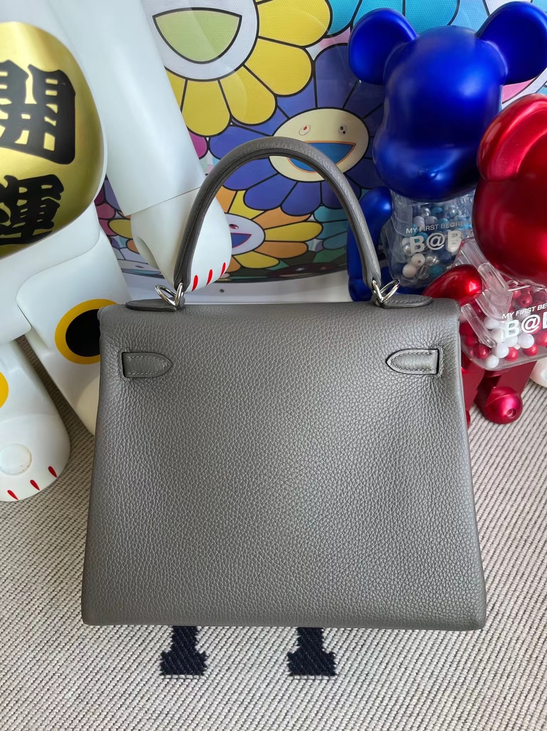 Hermès(爱马仕)Kelly 凯莉包 Togo 8F 锡器灰 银扣 25cm-拉尔森鳄鱼皮具定制 - 爱马仕包包官网 Hermès(爱马仕)Kelly 凯莉包 Togo 8F 锡器灰 银扣 25cm