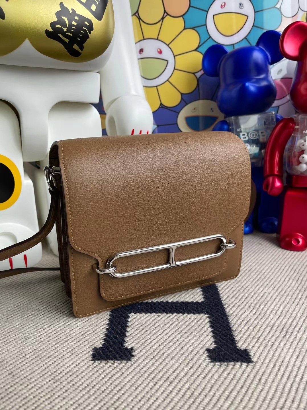 Hermès（爱马仕）Roulis 猪鼻包 evercolor D0 威马犬米色 银扣 18cm