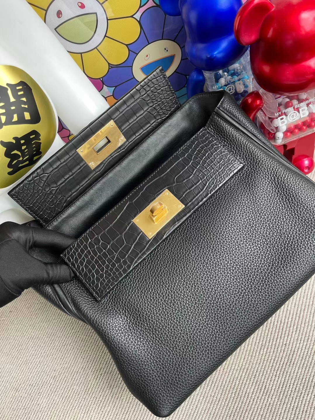 Hermès（爱马仕）Kelly 2424 Touch Ck89 黑色 金扣 29cm