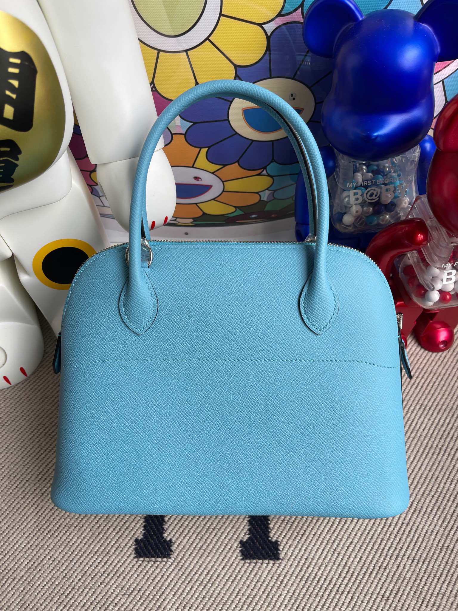 Hermès（爱马仕）Bolide 保龄球包 Epsom p3 北方蓝 银扣 27cm 顶级手缝
