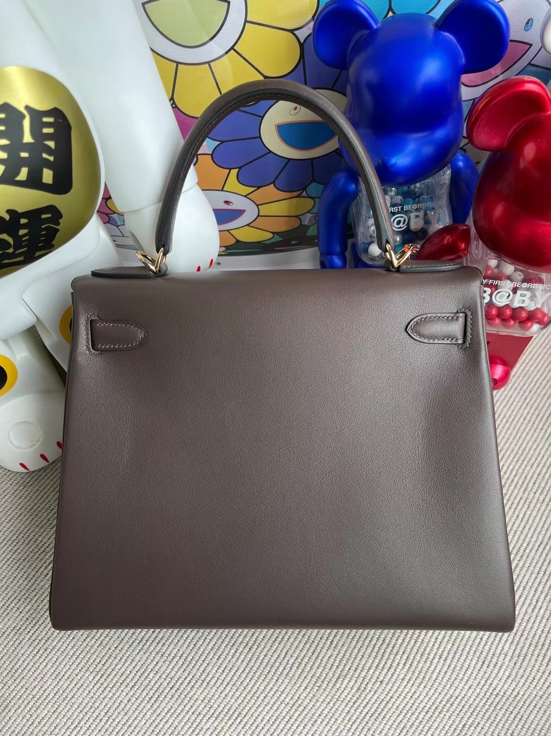 Hermès（爱马仕）Kelly 凯莉包 Swift Ck47 巧克力 金扣 28cm 订制