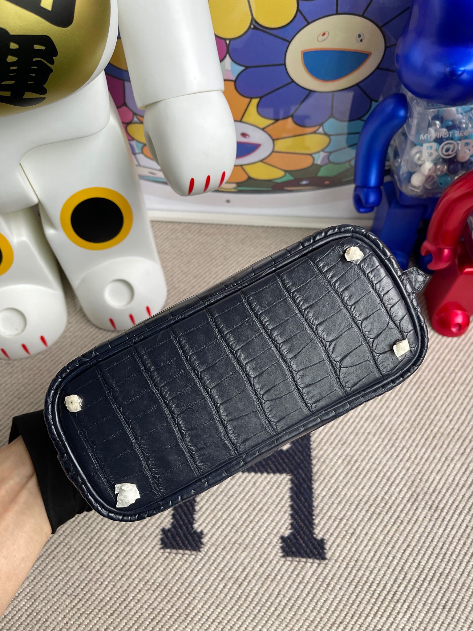 Hermès（爱马仕）Mini bolide Alligator matt 雾面鳄鱼 深海蓝 银扣 顶级手缝