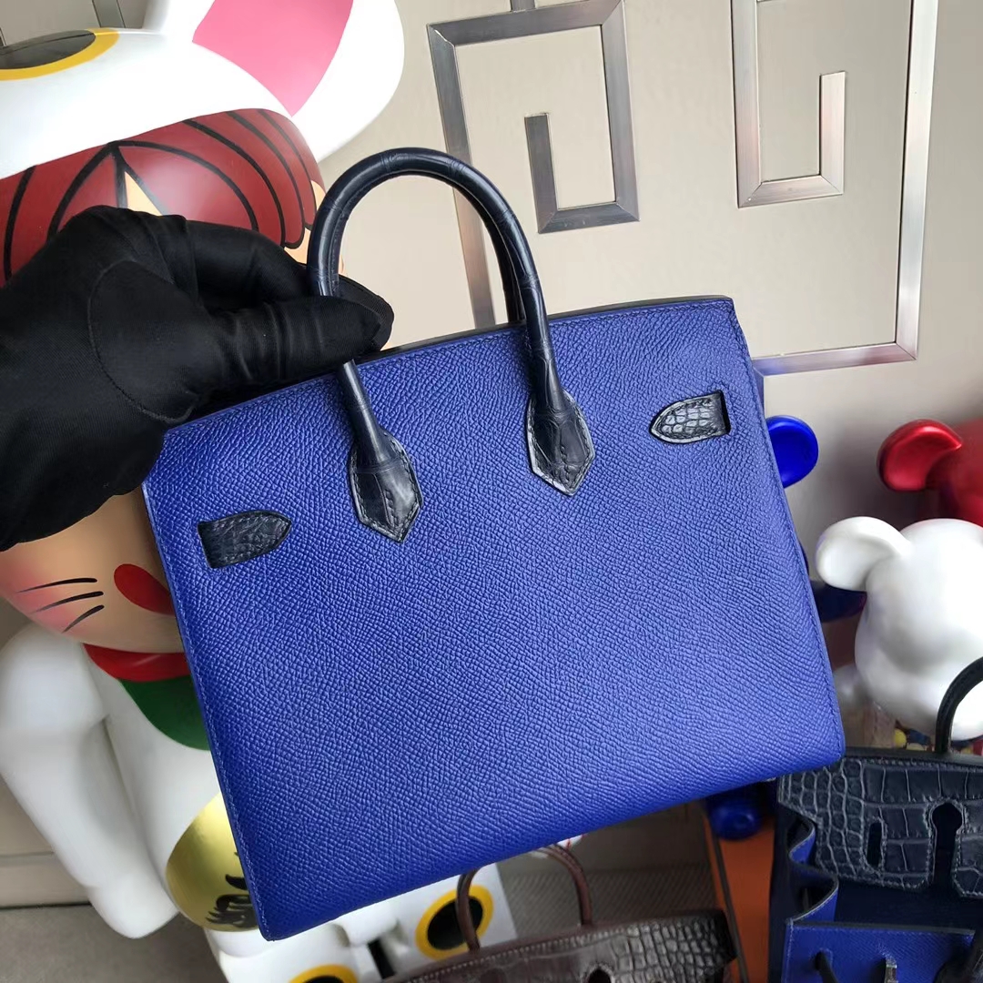 Hermès(爱马仕)Birkin 小房子 Faubourg 蓝色 黑夜 20cm 顶级工艺 全手工缝制-拉尔森鳄鱼皮具定制 - 爱马仕包包官网 Hermès(爱马仕)Birkin 小房子 Faubourg 蓝色 黑夜 20cm 顶级工艺 全手工缝制