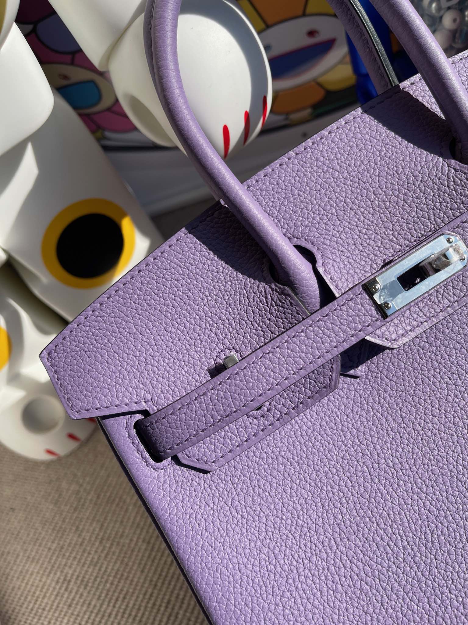 Hermès(爱马仕)Birkin 铂金包 原厂小牛皮 togo 薰衣草紫 银扣 25cm 顶级手缝-拉尔森鳄鱼皮具定制 - 爱马仕包包官网 Hermès(爱马仕)Birkin 铂金包 原厂小牛皮 togo 薰衣草紫 银扣 25cm 顶级手缝