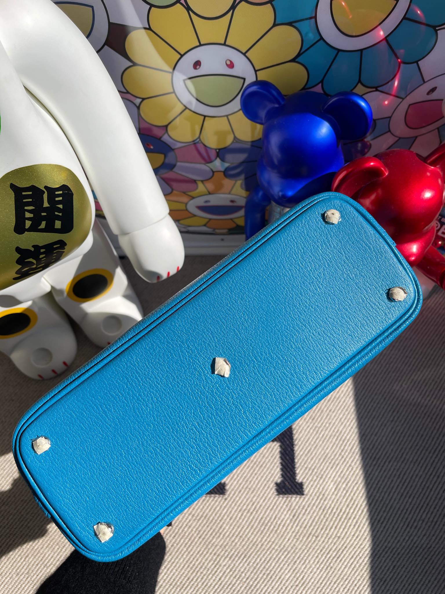 Hermès(爱马仕)Bolide 保龄球包 Chevre B3 坦桑尼亚蓝 银扣 27cm 顶级手缝-拉尔森鳄鱼皮具定制 - 爱马仕包包官网 Hermès(爱马仕)Bolide 保龄球包 Chevre B3 坦桑尼亚蓝 银扣 27cm 顶级手缝