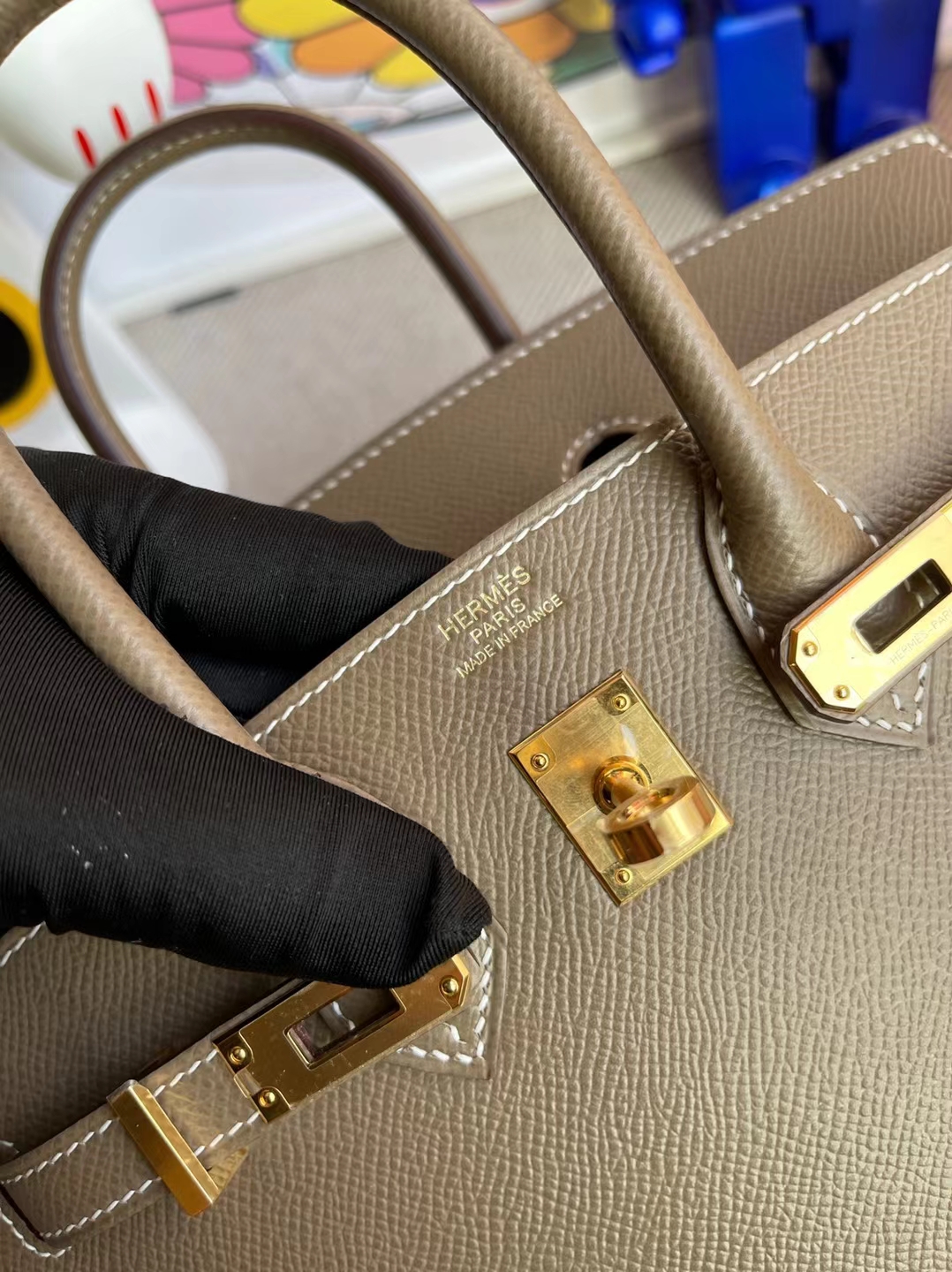 Hermès（爱马仕）Birkin 铂金包 Sellier Epsom Ck18 大象灰 外缝 金扣 25cm 顶级工艺