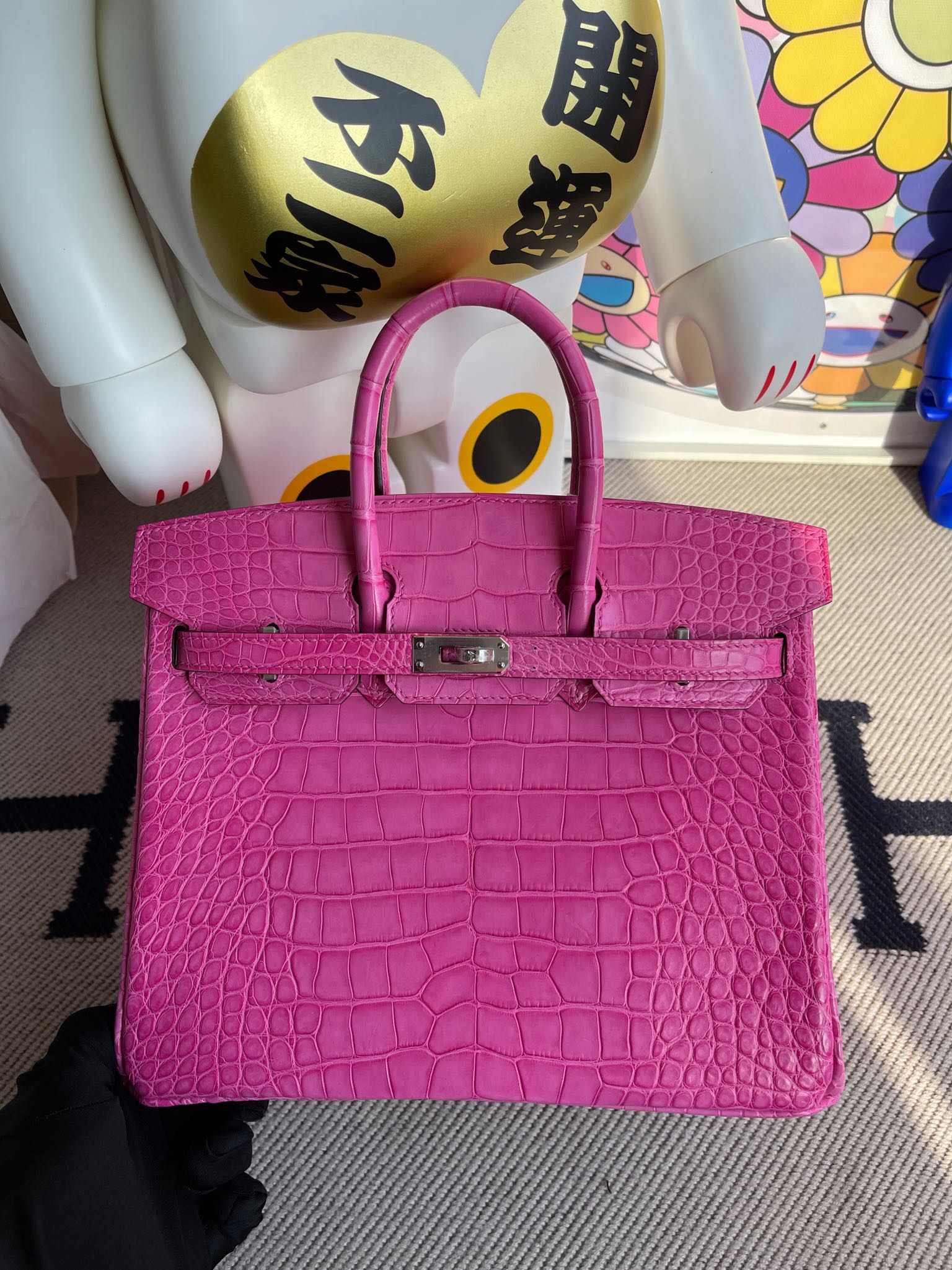 Hermès（爱马仕）Birkin 铂金包 Alligator matt 雾面鳄鱼 5R 桃粉 银扣 25cm 顶级手缝