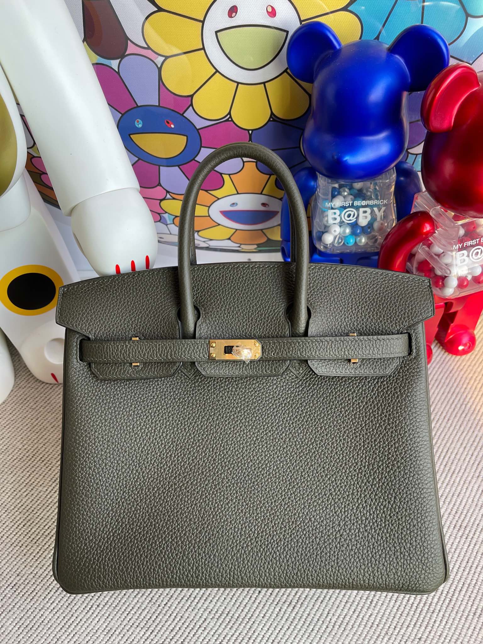 Hermès(爱马仕)Birkin 铂金包 Togo G8 深橄榄绿 金扣 25cm 顶级手缝-拉尔森鳄鱼皮具定制 - 爱马仕包包官网 Hermès(爱马仕)Birkin 铂金包 Togo G8 深橄榄绿 金扣 25cm 顶级手缝