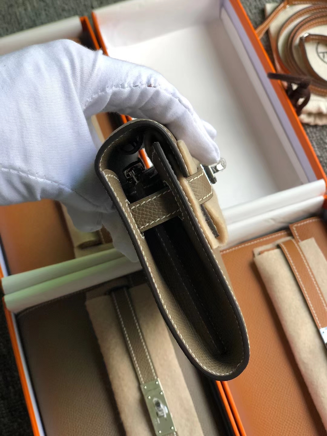 Hermès（爱马仕）Kelly woc epsom ck18 大象灰 银扣