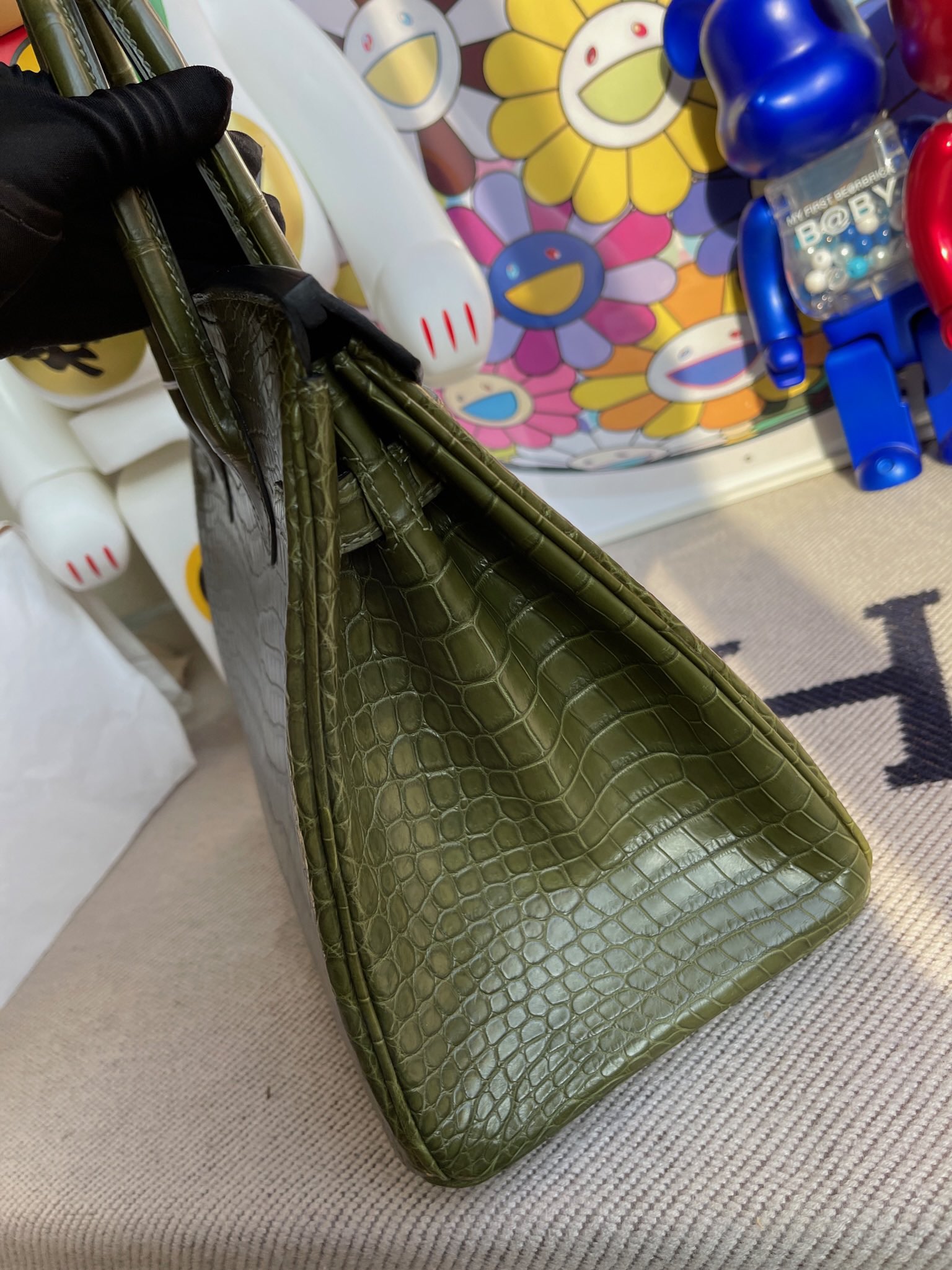 Hermès(爱马仕)Birkin 铂金包 crocodile matt 雾面鳄鱼 橄榄绿 金扣 30cm 顶级手缝-拉尔森鳄鱼皮具定制 - 爱马仕包包官网 Hermès(爱马仕)Birkin 铂金包 crocodile matt 雾面鳄鱼 橄榄绿 金扣 30cm 顶级手缝
