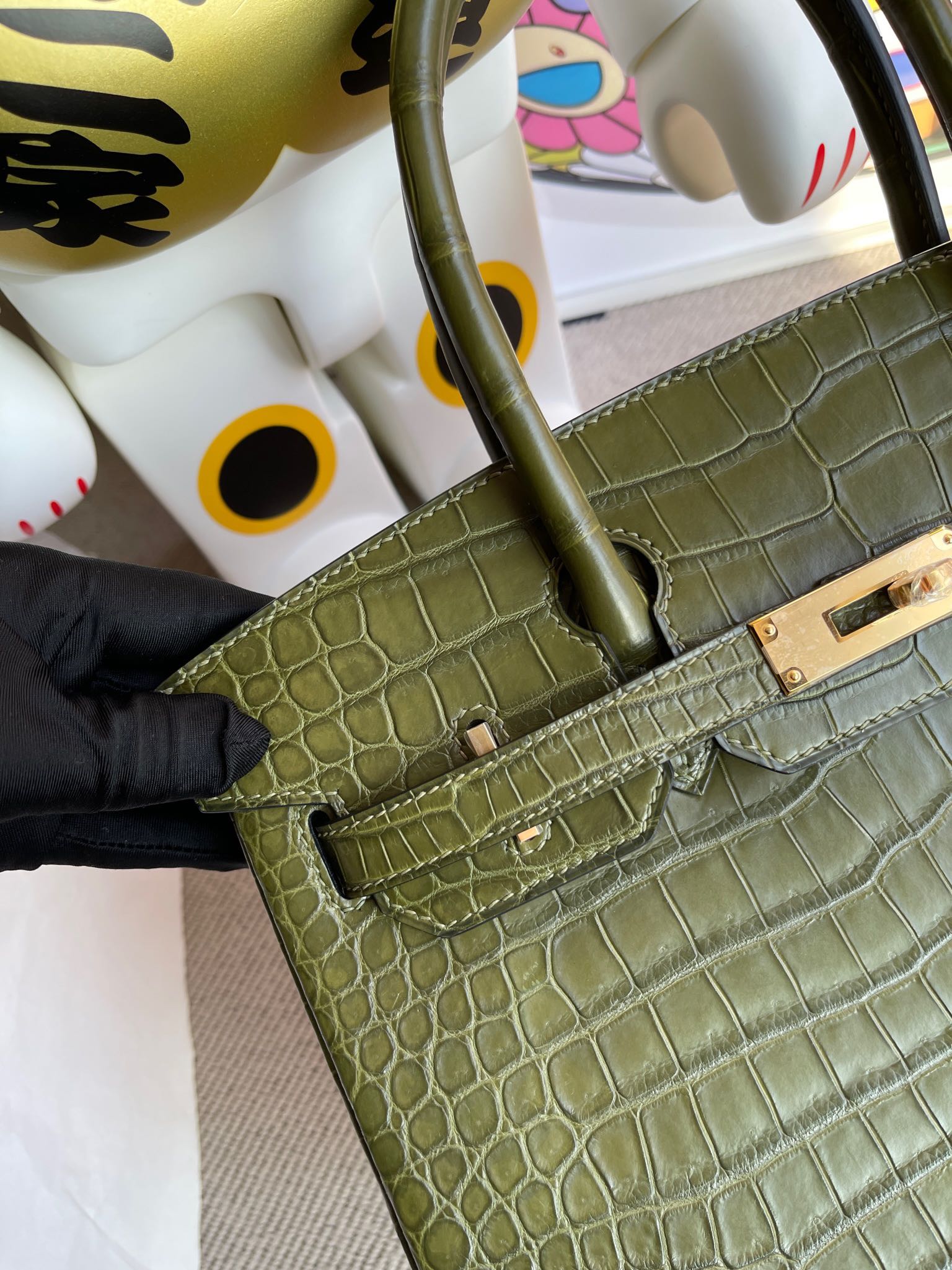 Hermès(爱马仕)Birkin 铂金包 crocodile matt 雾面鳄鱼 橄榄绿 金扣 30cm 顶级手缝-拉尔森鳄鱼皮具定制 - 爱马仕包包官网 Hermès(爱马仕)Birkin 铂金包 crocodile matt 雾面鳄鱼 橄榄绿 金扣 30cm 顶级手缝