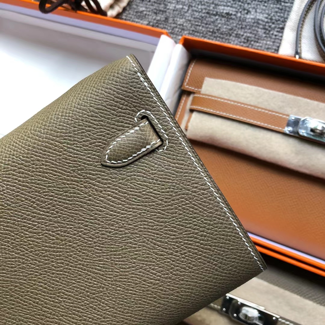 Hermès（爱马仕）Kelly woc epsom ck18 大象灰 银扣
