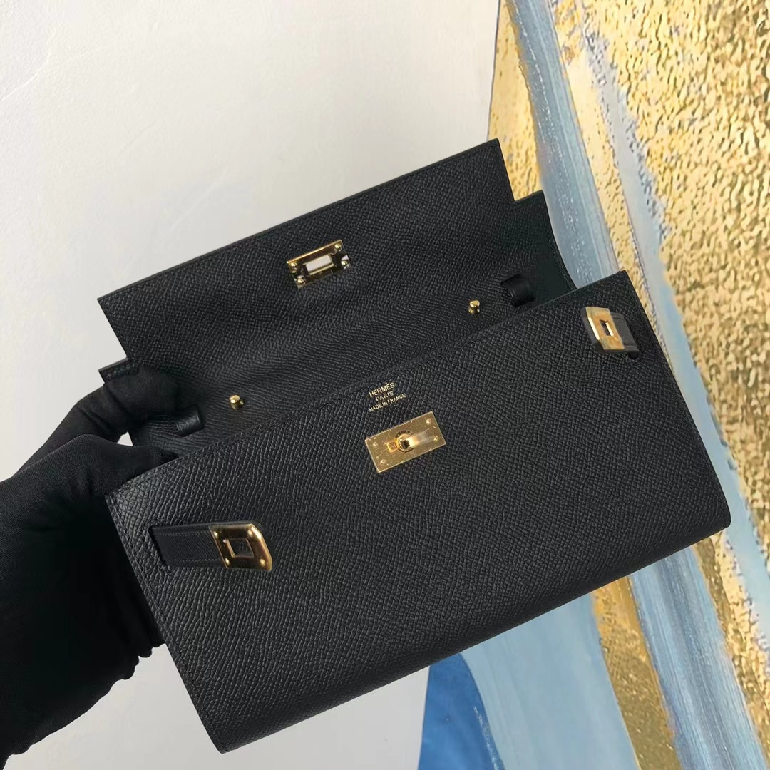 Hermès（爱马仕）Kelly woc epsom ck89 黑色 金扣