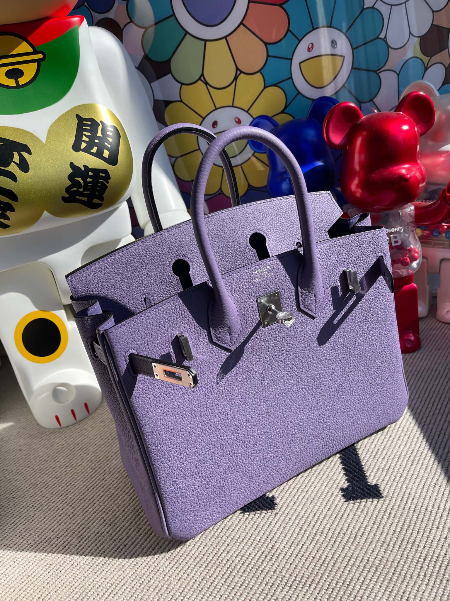 Hermès(爱马仕)Birkin 铂金包 原厂小牛皮 togo 薰衣草紫 银扣 25cm 顶级手缝-拉尔森鳄鱼皮具定制 - 爱马仕包包官网 Hermès(爱马仕)Birkin 铂金包 原厂小牛皮 togo 薰衣草紫 银扣 25cm 顶级手缝