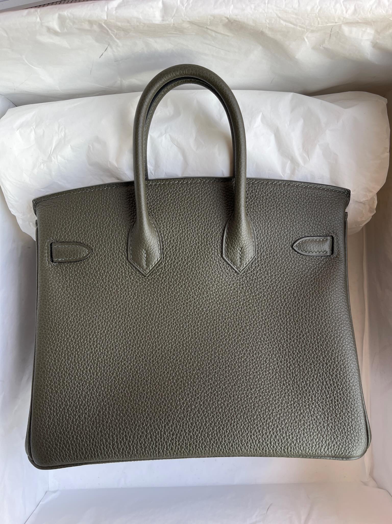 Hermès(爱马仕)Birkin 铂金包 Togo G8 深橄榄绿 金扣 25cm 顶级手缝-拉尔森鳄鱼皮具定制 - 爱马仕包包官网 Hermès(爱马仕)Birkin 铂金包 Togo G8 深橄榄绿 金扣 25cm 顶级手缝