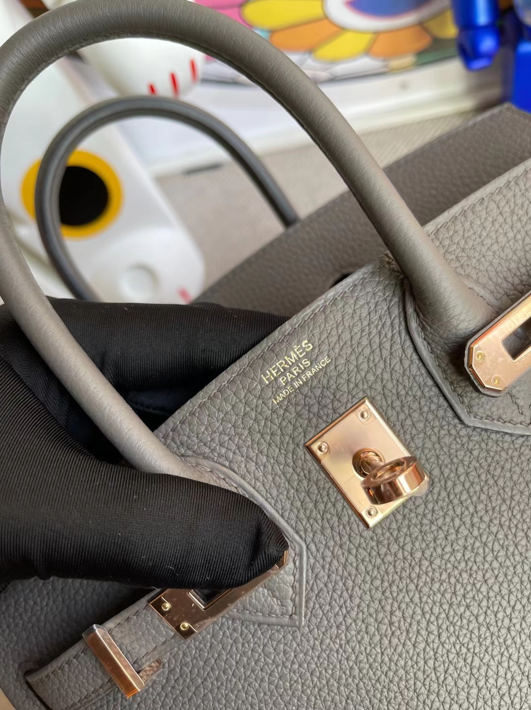 Hermès（爱马仕）Birkin 铂金包 Togo 8F 锡器灰 玫瑰金扣 25cm 顶级工艺