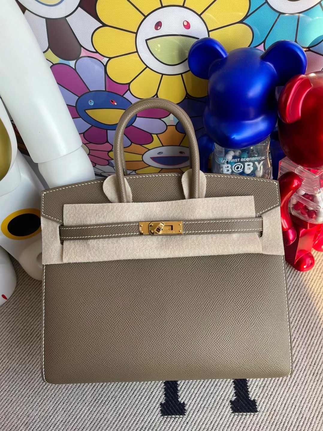 Hermès（爱马仕）Birkin 铂金包 Sellier Epsom Ck18 大象灰 外缝 金扣 25cm 顶级工艺