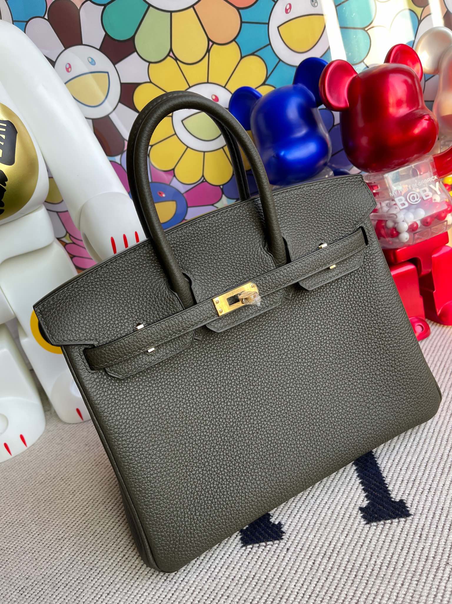 Hermès(爱马仕)Birkin 铂金包 Togo G8 深橄榄绿 金扣 25cm 顶级手缝-拉尔森鳄鱼皮具定制 - 爱马仕包包官网 Hermès(爱马仕)Birkin 铂金包 Togo G8 深橄榄绿 金扣 25cm 顶级手缝