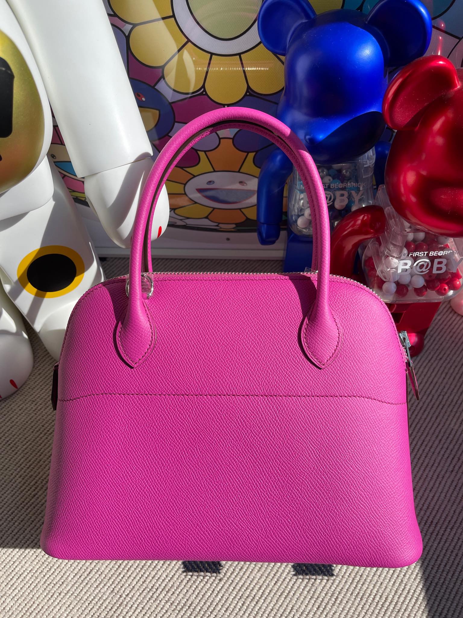 Hermès（爱马仕）Bolide 保龄球包 Epsom 玉兰粉 银扣 27cm 顶级手缝