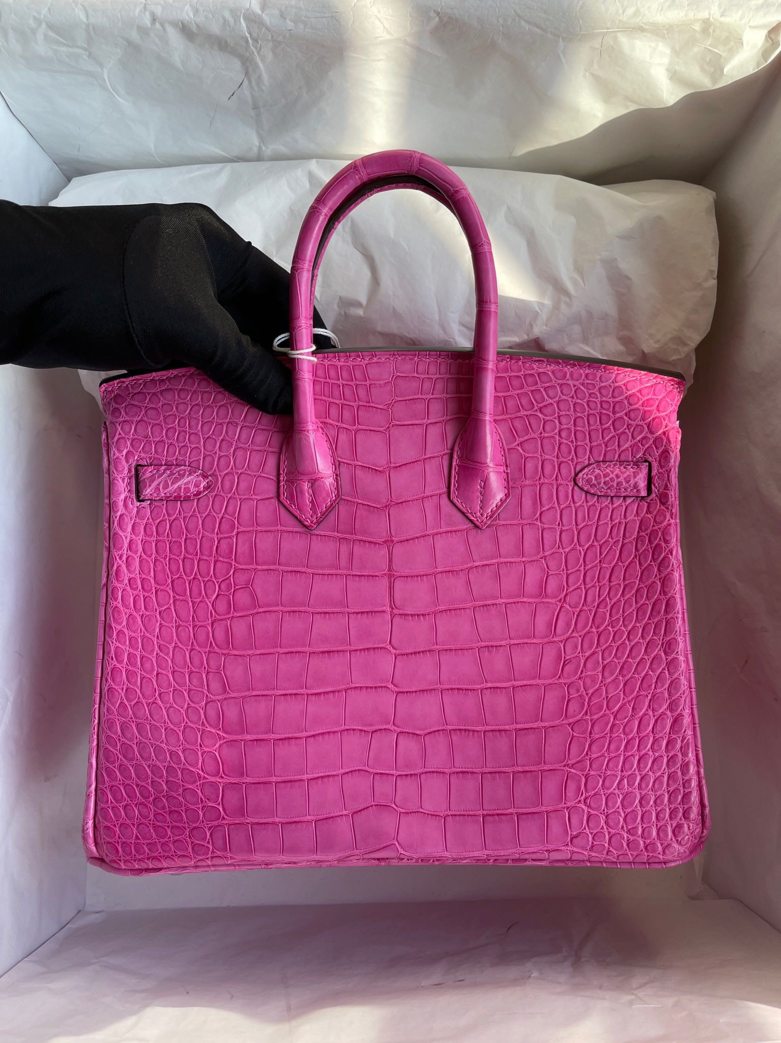 Hermès（爱马仕）Birkin 铂金包 Alligator matt 雾面鳄鱼 5R 桃粉 银扣 25cm 顶级手缝