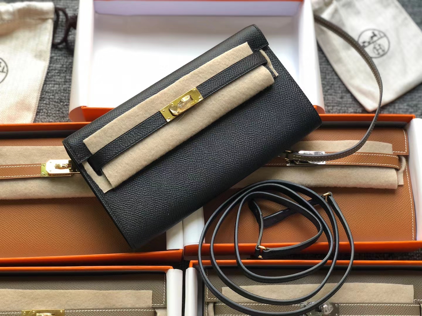 Hermès（爱马仕）Kelly woc epsom ck89 黑色 金扣