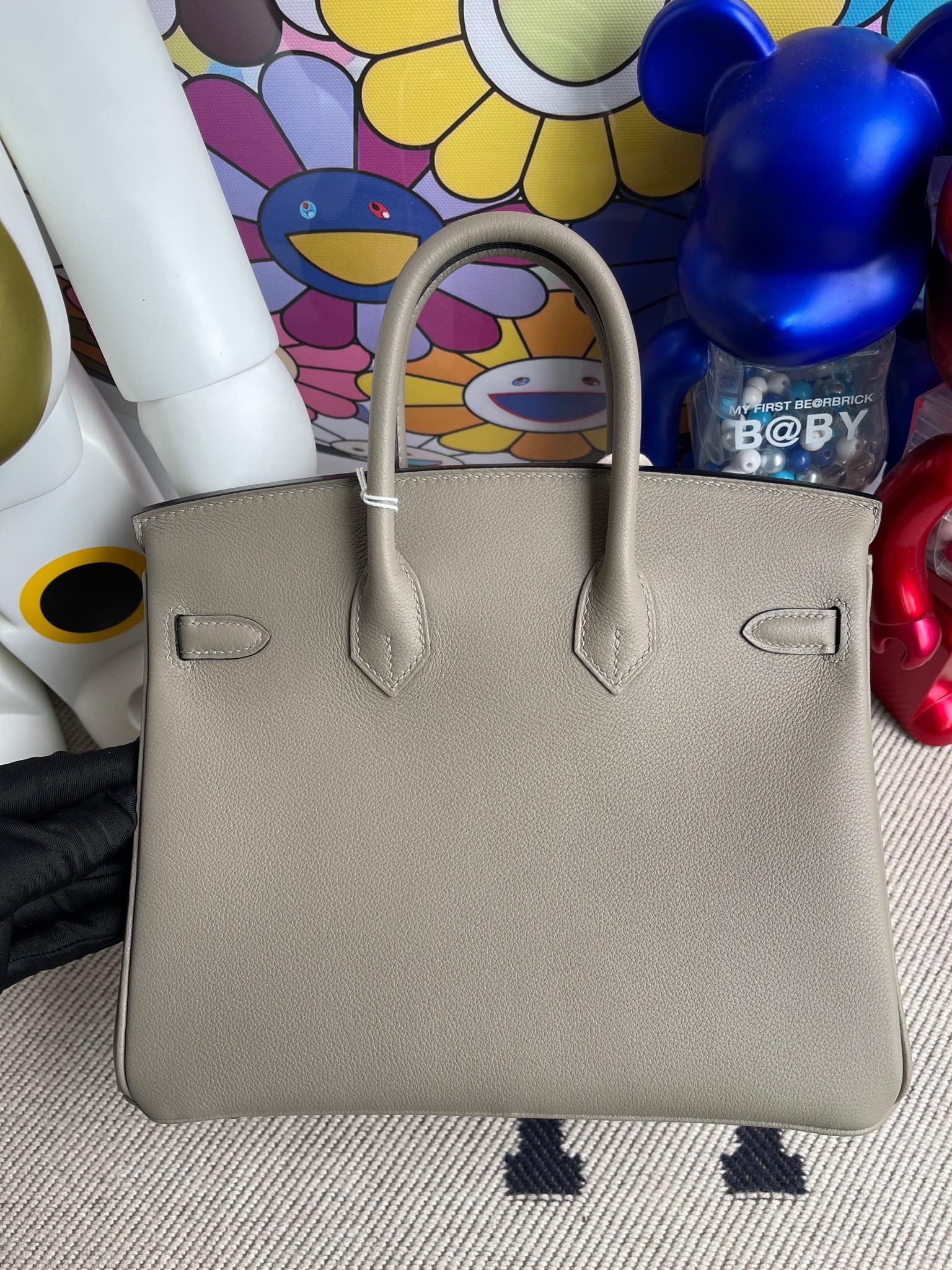 Hermès(爱马仕)Birkin 铂金包 Swift M8 沥青灰 Gris ashpite 金扣 25cm 顶级手缝-拉尔森鳄鱼皮具定制 - 爱马仕包包官网 Hermès(爱马仕)Birkin 铂金包 Swift M8 沥青灰 Gris ashpite 金扣 25cm 顶级手缝