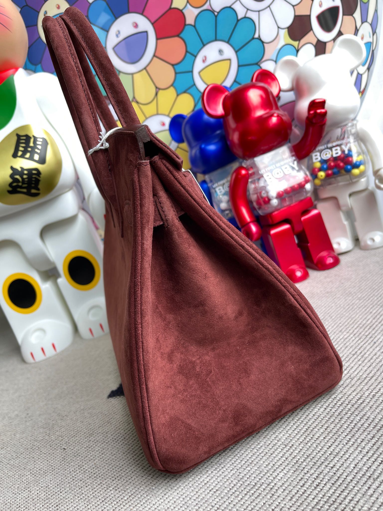 Hermès(爱马仕)Birkin 铂金包 麂皮 泰迪色 金扣 30cm 顶级手缝 定制-拉尔森鳄鱼皮具定制 - 爱马仕包包官网 Hermès(爱马仕)Birkin 铂金包 麂皮 泰迪色 金扣 30cm 顶级手缝 定制