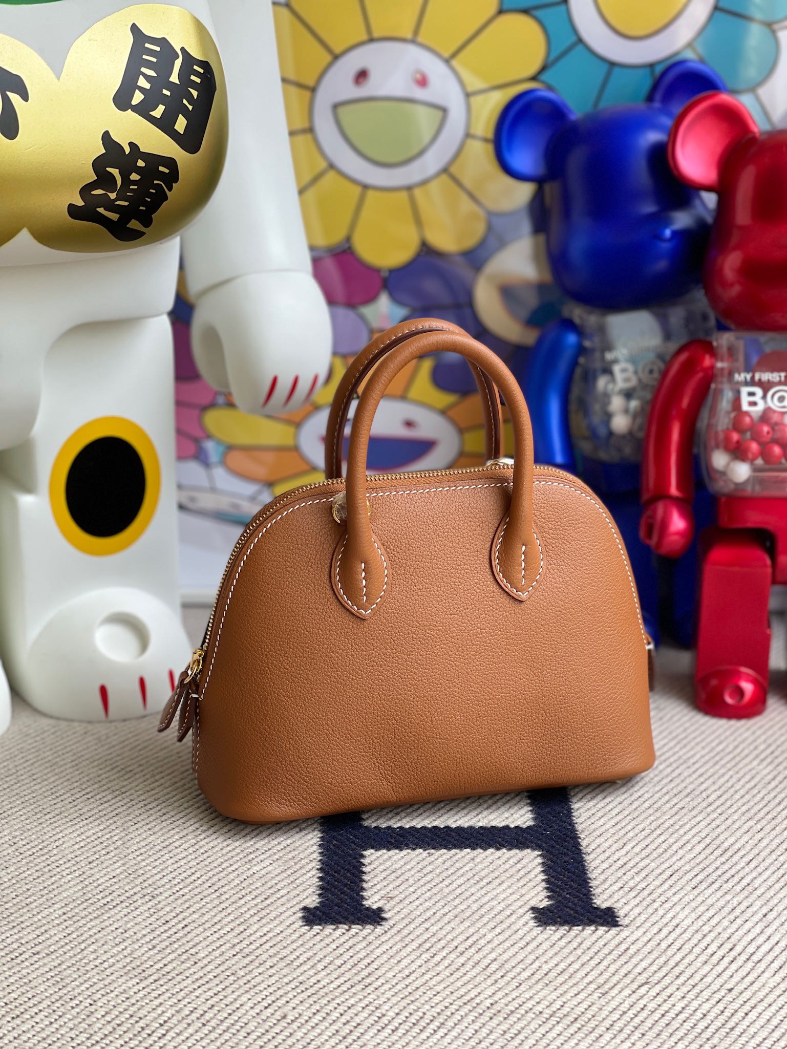 Hermès（爱马仕）Mini bolide 迷你 保龄球 Evecolor ck37 金棕色 Gold 金扣 顶级手缝 现货