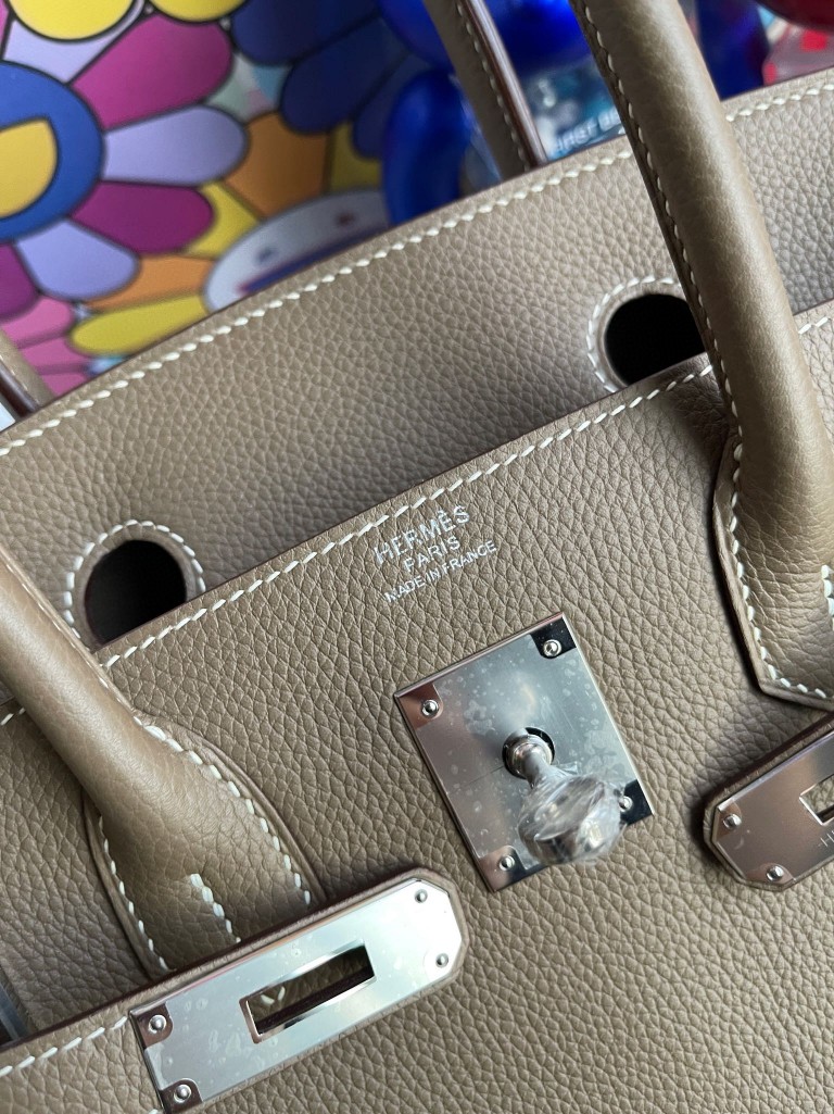 Hermès(爱马仕)Birkin 铂金包 原厂小牛皮 togo 大象灰 Etoupe 银扣 30cm 顶级手缝-拉尔森鳄鱼皮具定制 - 爱马仕包包官网 Hermès(爱马仕)Birkin 铂金包 原厂小牛皮 togo 大象灰 Etoupe 银扣 30cm 顶级手缝