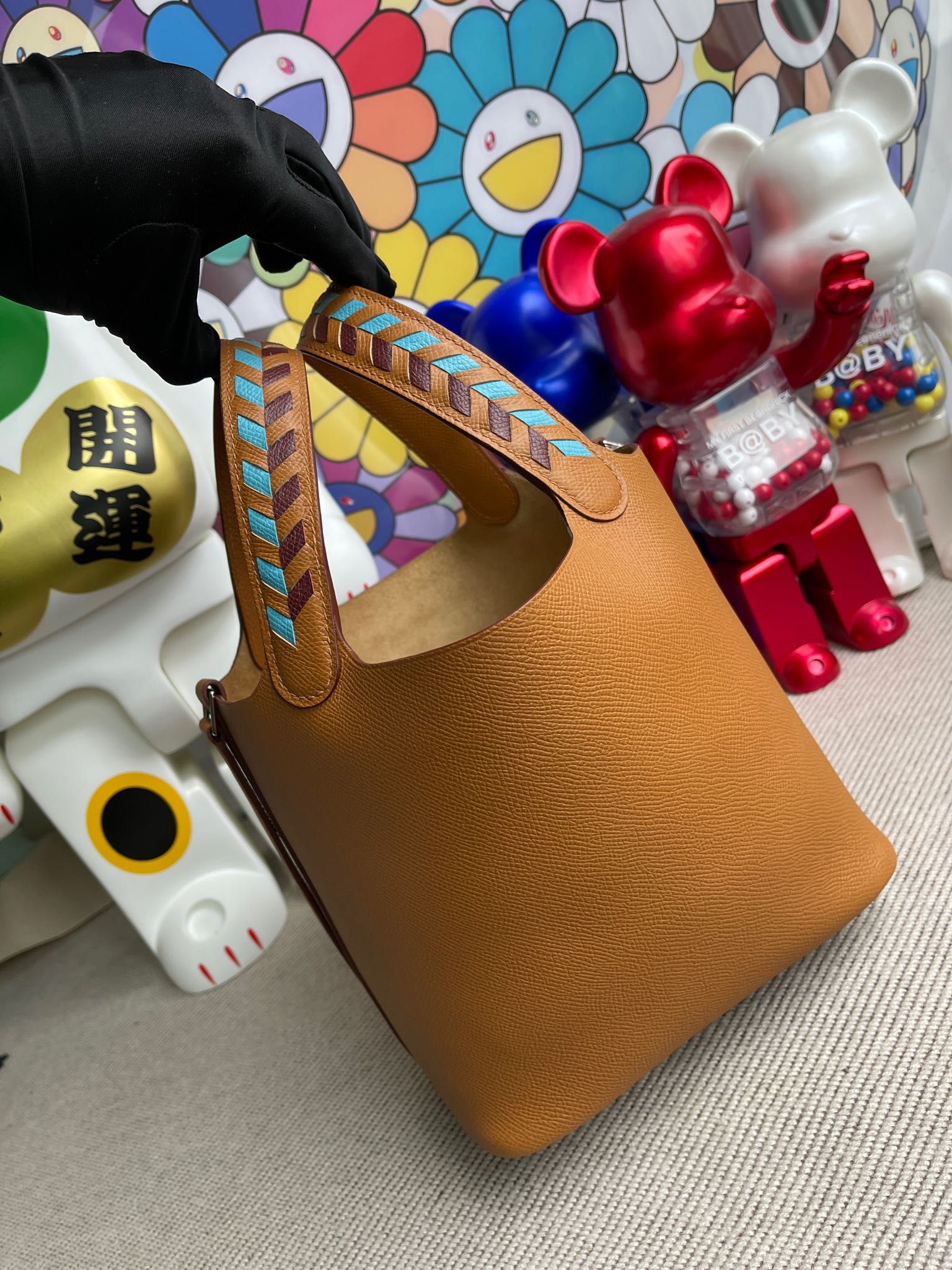 Hermès(爱马仕)Picotin 菜篮子 Epsom 金棕色 拼 编织手腕 银扣 18cm 顶级手缝 现货-拉尔森鳄鱼皮具定制 - 爱马仕包包官网 Hermès(爱马仕)Picotin 菜篮子 Epsom 金棕色 拼 编织手腕 银扣 18cm 顶级手缝 现货