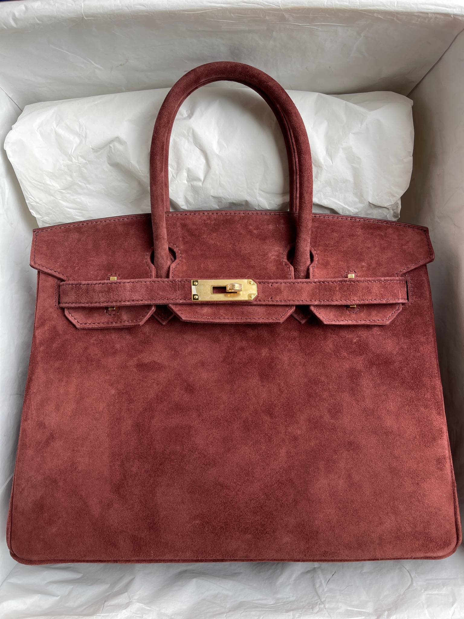 Hermès(爱马仕)Birkin 铂金包 麂皮 泰迪色 金扣 30cm 顶级手缝 定制-拉尔森鳄鱼皮具定制 - 爱马仕包包官网 Hermès(爱马仕)Birkin 铂金包 麂皮 泰迪色 金扣 30cm 顶级手缝 定制