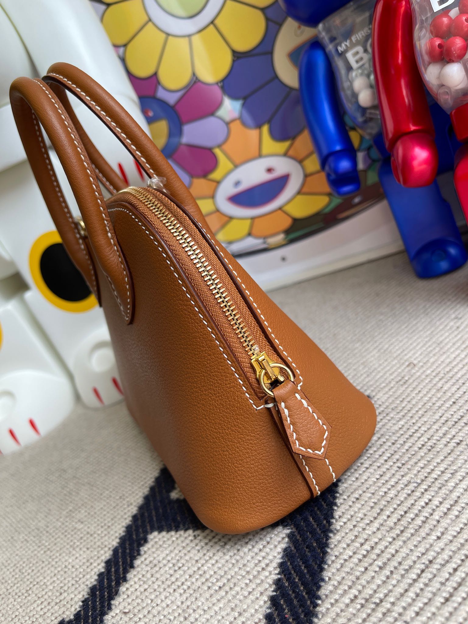 Hermès（爱马仕）Mini bolide 迷你 保龄球 Evecolor ck37 金棕色 Gold 金扣 顶级手缝 现货