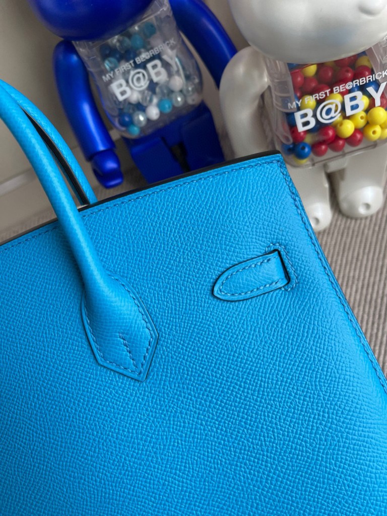 Hermès(爱马仕)Birkin 铂金包 Epsom 原厂掌纹皮 0F 佛罗里达蓝 外缝 金扣 25cm 顶级手缝-拉尔森鳄鱼皮具定制 - 爱马仕包包官网 Hermès(爱马仕)Birkin 铂金包 Epsom 原厂掌纹皮 0F 佛罗里达蓝 外缝 金扣 25cm 顶级手缝