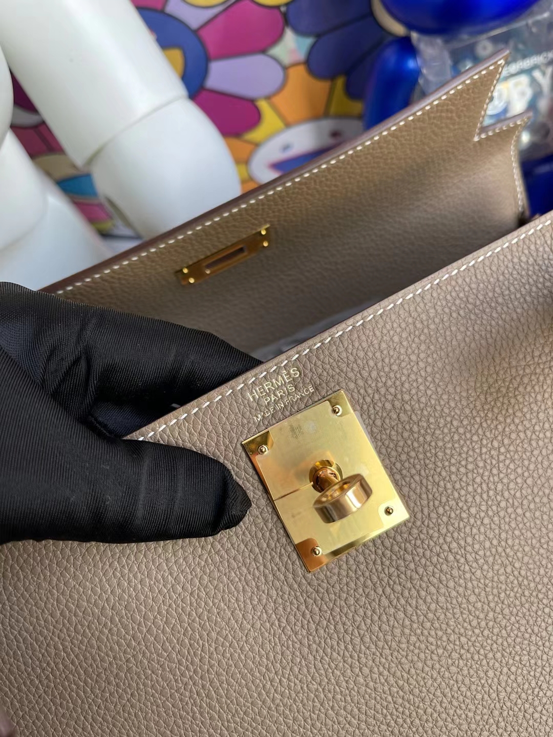 Hermès（爱马仕）Kelly 凯莉包 Togo Ck18 大象灰 金扣 28cm 顶级工艺 全手工缝制