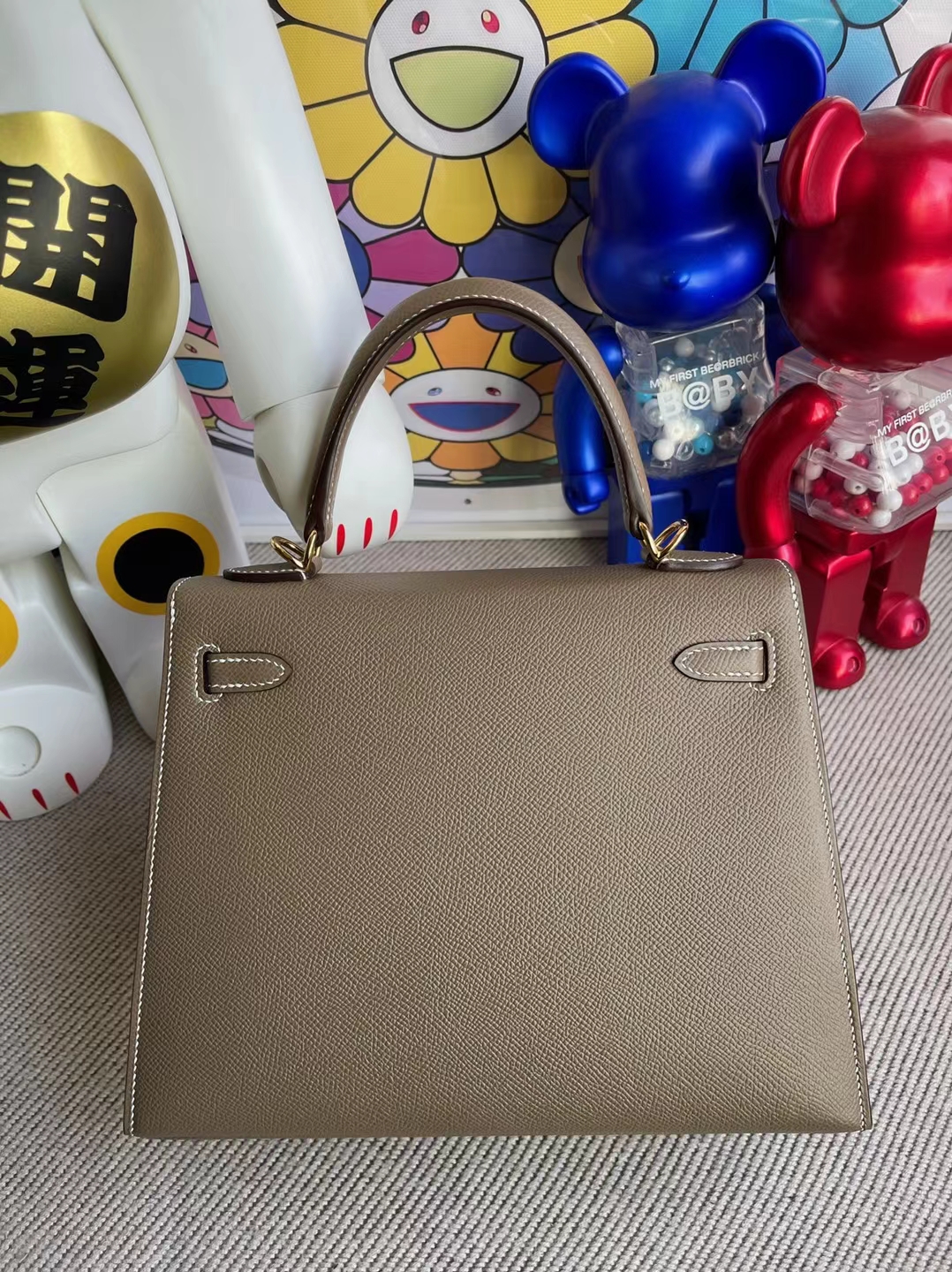 Hermès(爱马仕)Kelly 凯利包 Epsom Ck18 大象灰 金扣 25cm 顶级工艺 全手工缝制-拉尔森鳄鱼皮具定制 - 爱马仕包包官网 Hermès(爱马仕)Kelly 凯利包 Epsom Ck18 大象灰 金扣 25cm 顶级工艺 全手工缝制