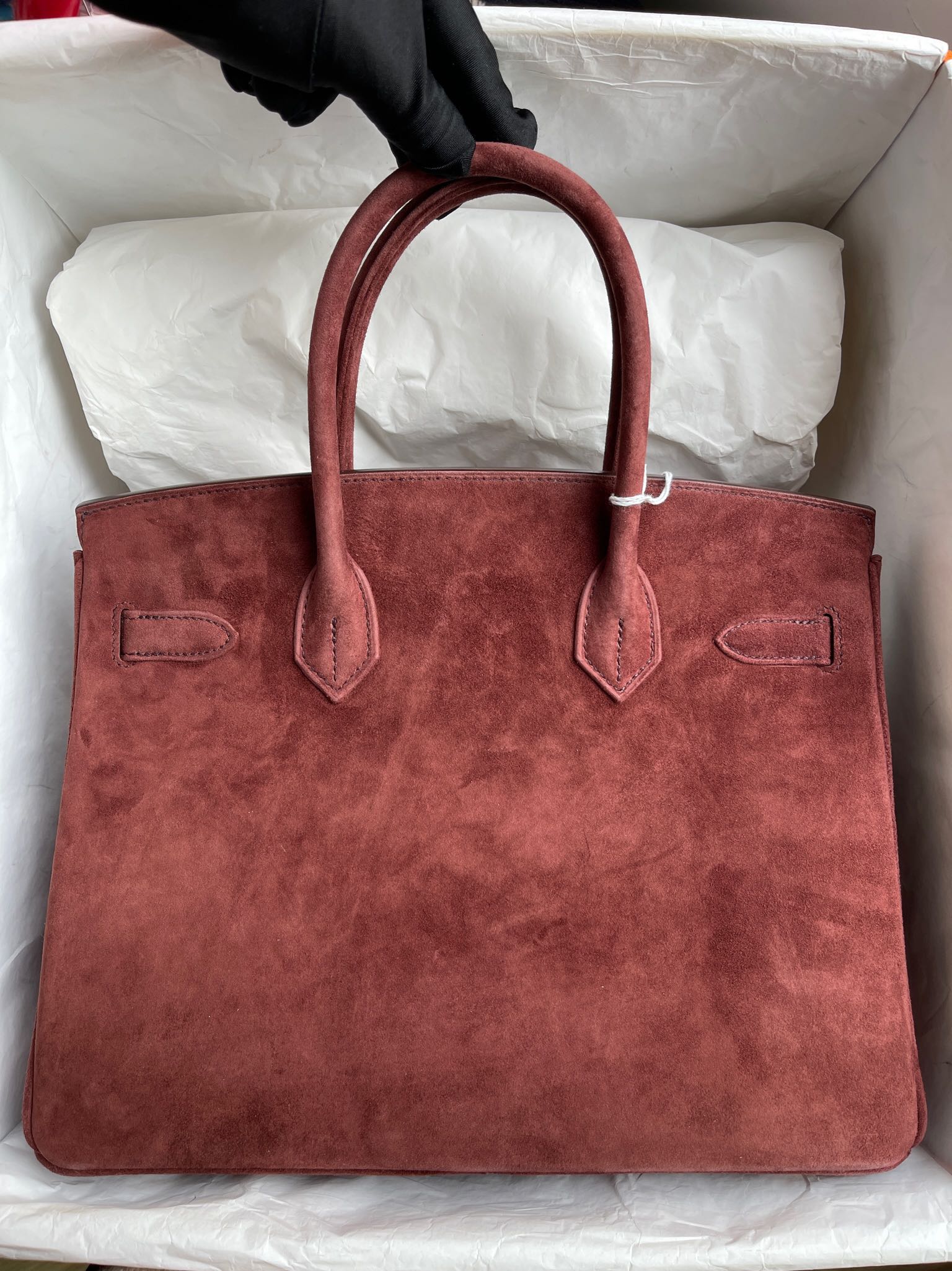 Hermès(爱马仕)Birkin 铂金包 麂皮 泰迪色 金扣 30cm 顶级手缝 定制-拉尔森鳄鱼皮具定制 - 爱马仕包包官网 Hermès(爱马仕)Birkin 铂金包 麂皮 泰迪色 金扣 30cm 顶级手缝 定制