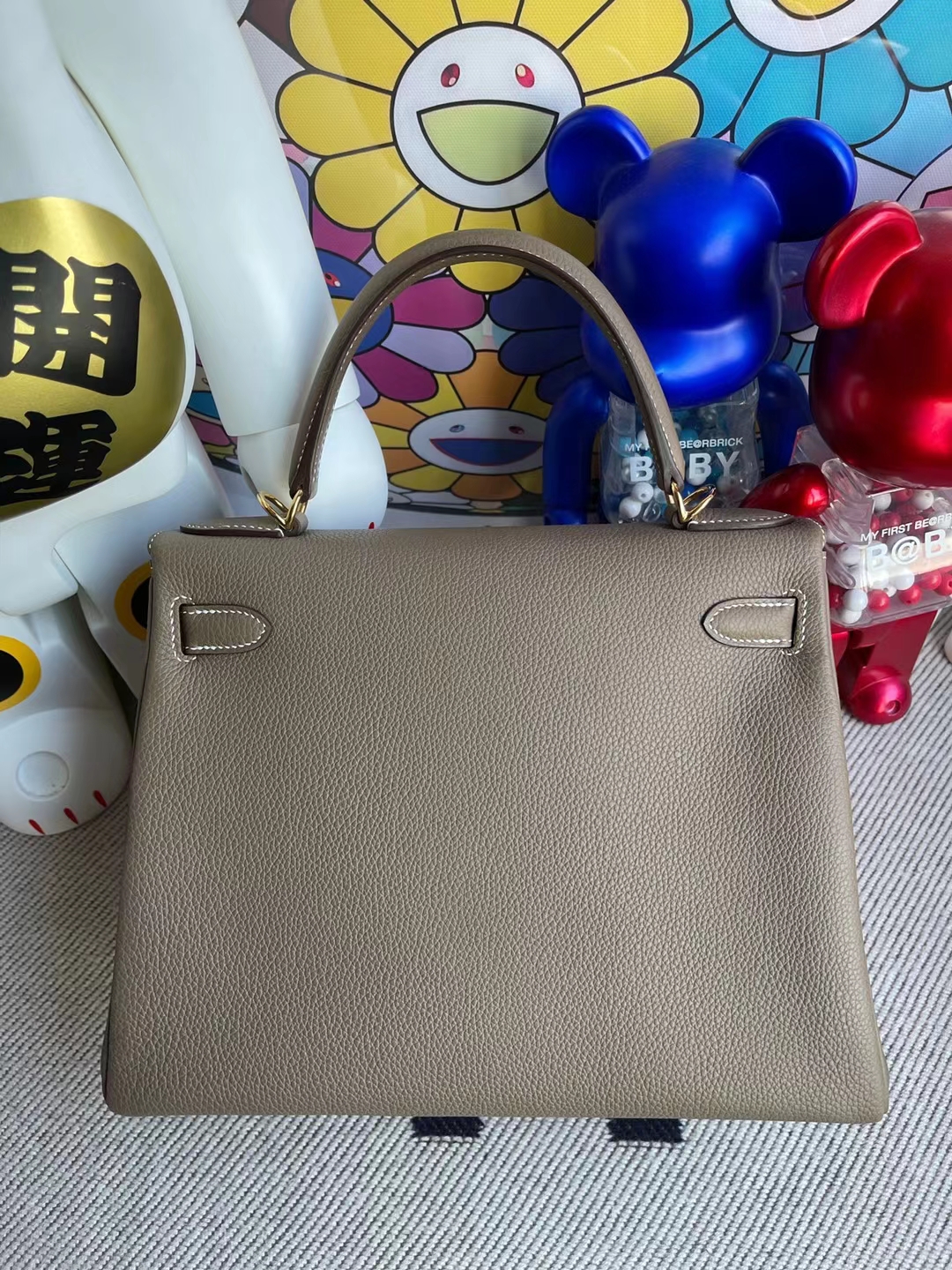 Hermès（爱马仕）Kelly 凯莉包 Togo Ck18 大象灰 金扣 28cm 顶级工艺 全手工缝制