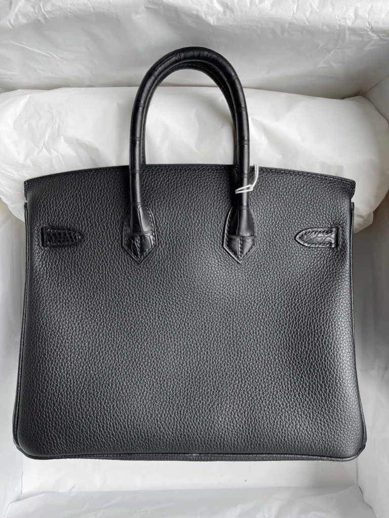 Hermès(爱马仕)Birkin Touch 系列 黑色雾面方块鳄鱼 金扣 25cm 顶级手缝-拉尔森鳄鱼皮具定制 - 爱马仕包包官网 Hermès(爱马仕)Birkin Touch 系列 黑色雾面方块鳄鱼 金扣 25cm 顶级手缝
