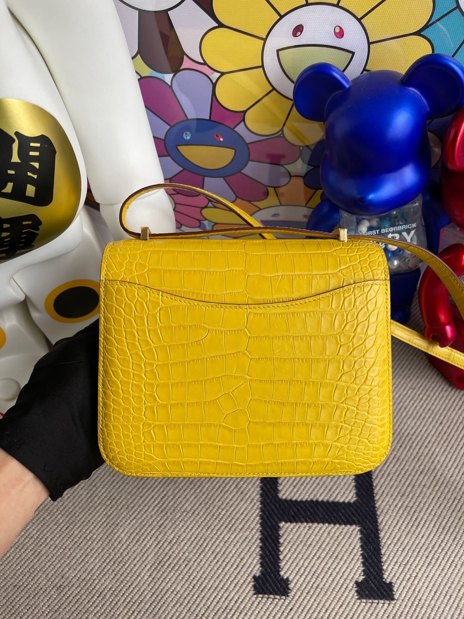 Hermès（爱马仕）Constance 康康 Alligator matt 雾面鳄鱼 M9 金盏花黄 金扣 18cm 顶级手缝
