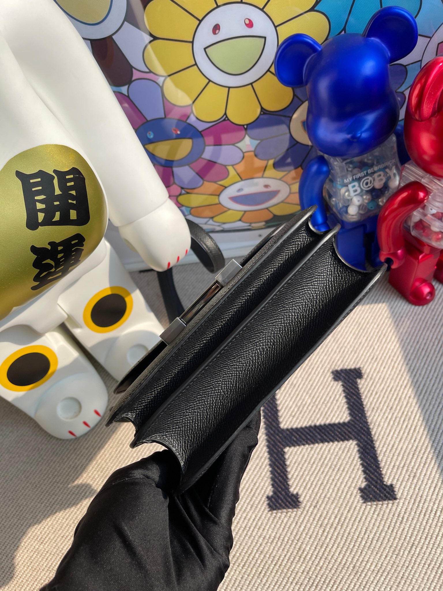Hermès(爱马仕)Constance 康康 Epsom 原厂掌纹皮 ck89 黑色 银扣 18cm 顶级手缝-拉尔森鳄鱼皮具定制 - 爱马仕包包官网 Hermès(爱马仕)Constance 康康 Epsom 原厂掌纹皮 ck89 黑色 银扣 18cm 顶级手缝