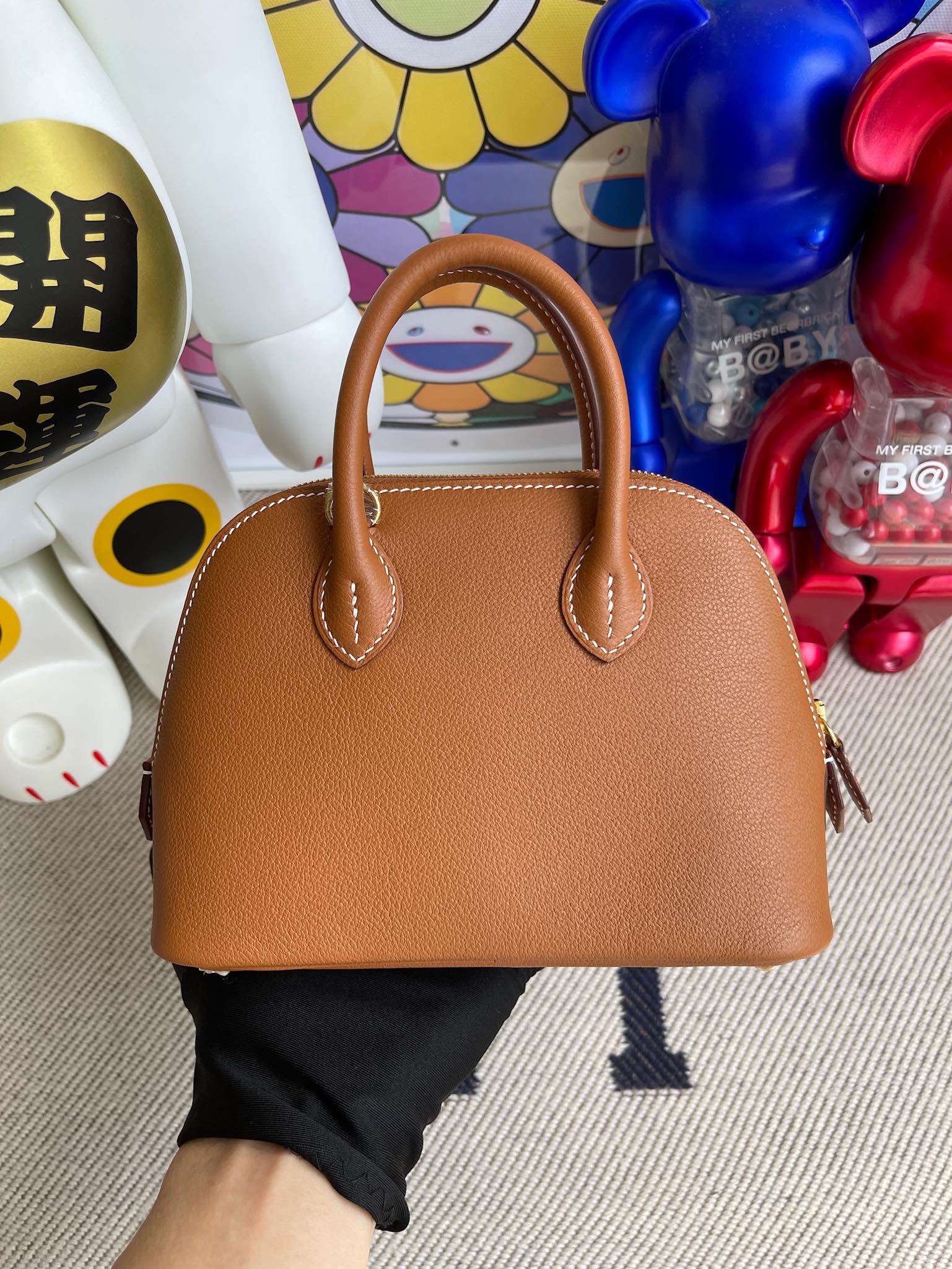 Hermès（爱马仕）Mini bolide 迷你 保龄球 Evecolor ck37 金棕色 Gold 金扣 顶级手缝 现货