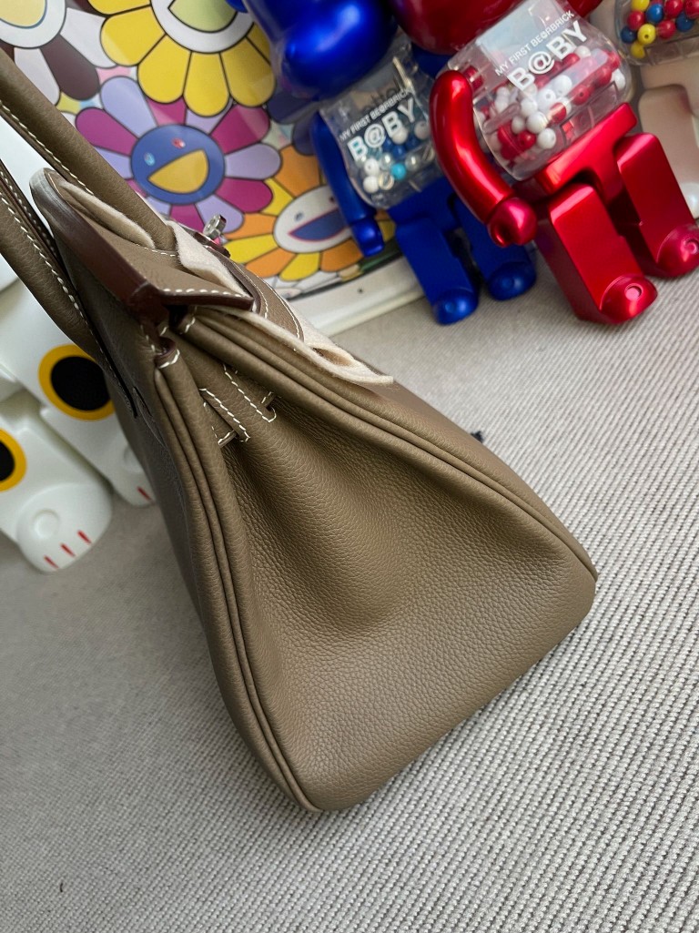 Hermès(爱马仕)Birkin 铂金包 原厂小牛皮 togo 大象灰 Etoupe 银扣 30cm 顶级手缝-拉尔森鳄鱼皮具定制 - 爱马仕包包官网 Hermès(爱马仕)Birkin 铂金包 原厂小牛皮 togo 大象灰 Etoupe 银扣 30cm 顶级手缝