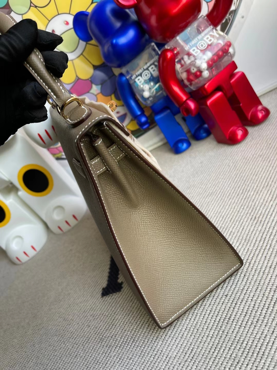 Hermès(爱马仕)Kelly 凯利包 Epsom Ck18 大象灰 金扣 25cm 顶级工艺 全手工缝制-拉尔森鳄鱼皮具定制 - 爱马仕包包官网 Hermès(爱马仕)Kelly 凯利包 Epsom Ck18 大象灰 金扣 25cm 顶级工艺 全手工缝制
